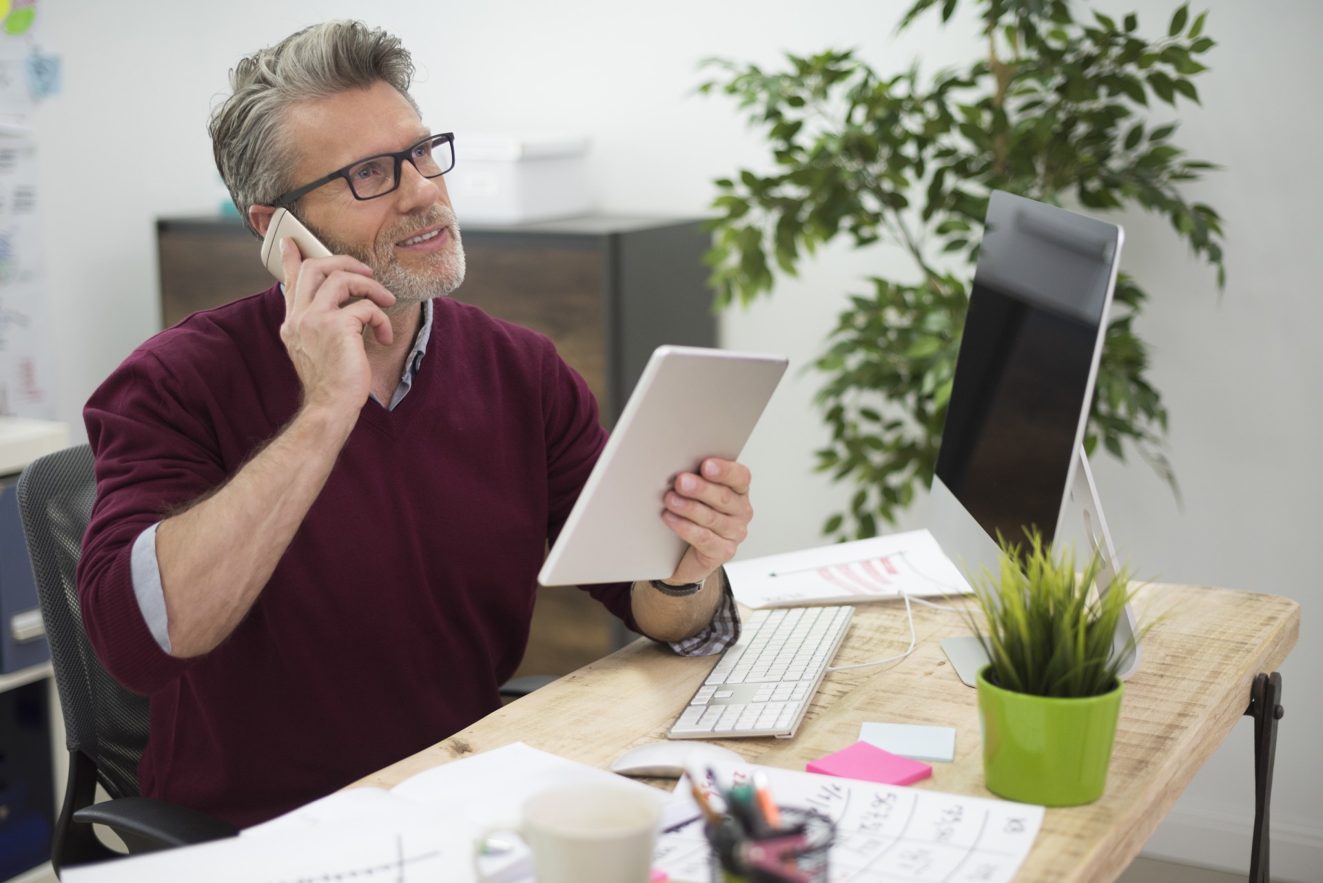 Digital display is essential at his work